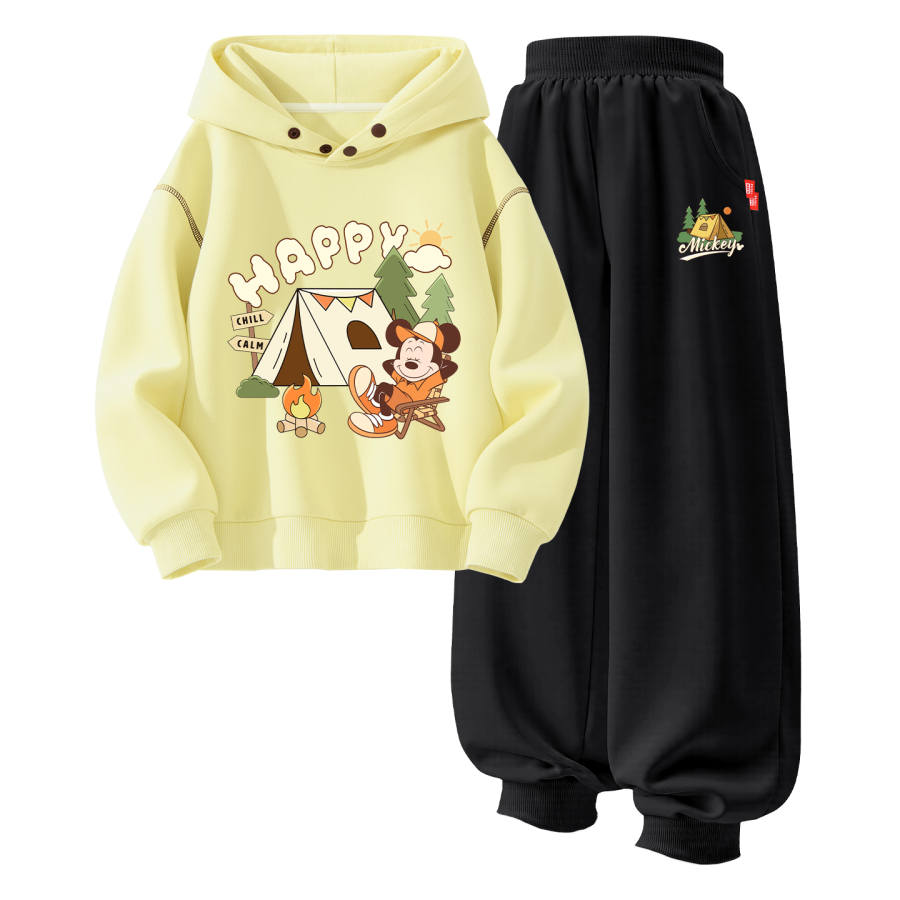 Disney Kids Casual Sportswear Hooded Non Detachable Moderate Stretch Breathable