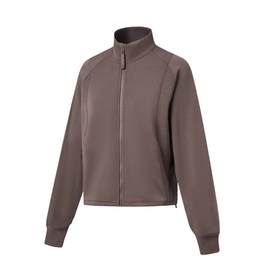 Li-Ning Li Ning Fitness Series Sweatshirts Women's Agarwood Umber Stand Collar Moderate