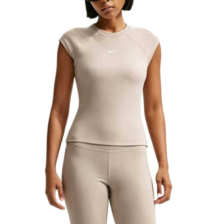 Nike Nike Sportswear T Shirts Women's Ecru/White Crew Neck Moderate