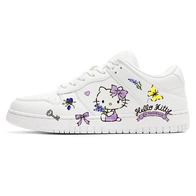 Sanrio Skateboard Shoes Women's Low Top White Purple Yellow