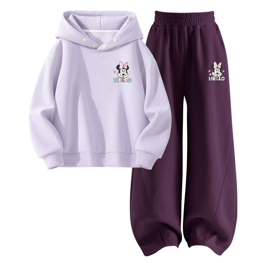 Disney Kids Casual Sportswear Hooded Non Detachable Moderate Stretch Breathable