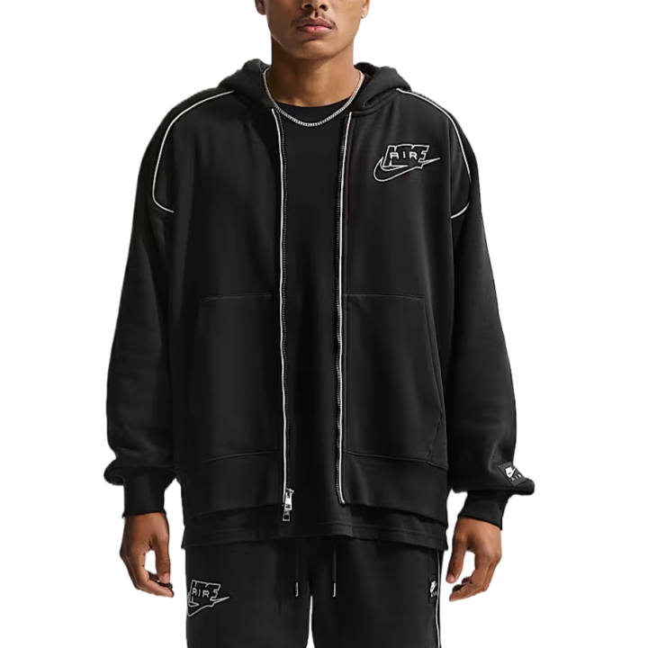 Nike Nike Air Sweatshirts Men's Black/White/White Hooded Non Detachable Moderate