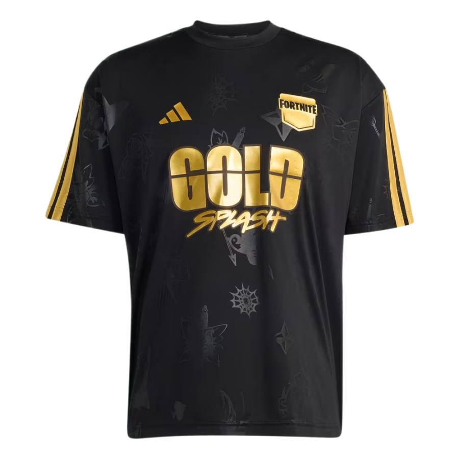 Adidas Adidas Soccer Jerseys Men's Black/Gold Metallic Crew Neck Moderate