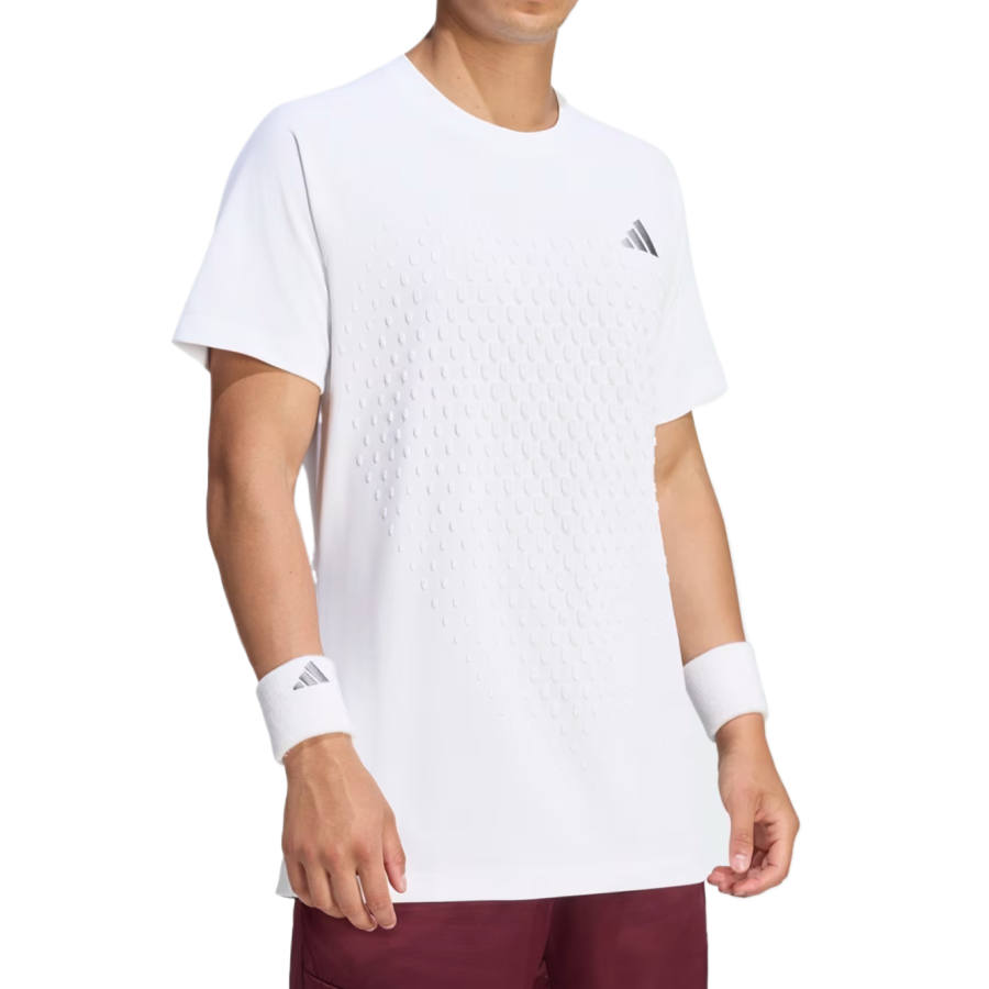 Adidas Adidas Tennis Tops Men's White Crew Neck Moderate
