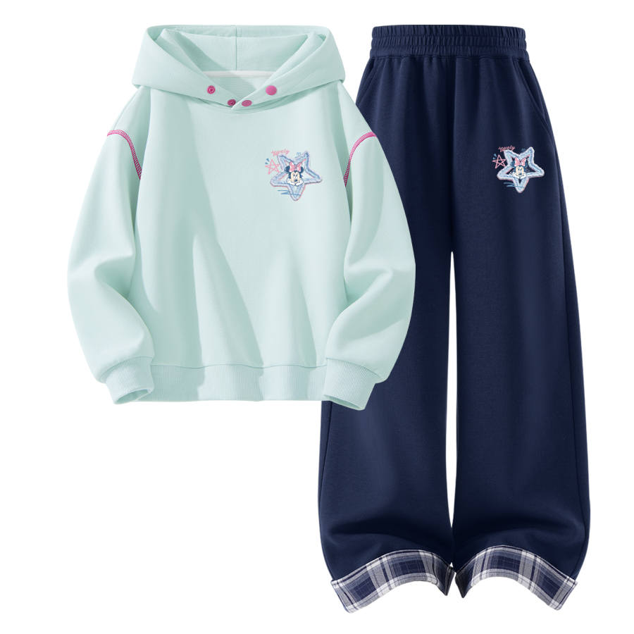 Disney Kids Casual Sportswear Hooded Non Detachable Moderate Stretch Breathable