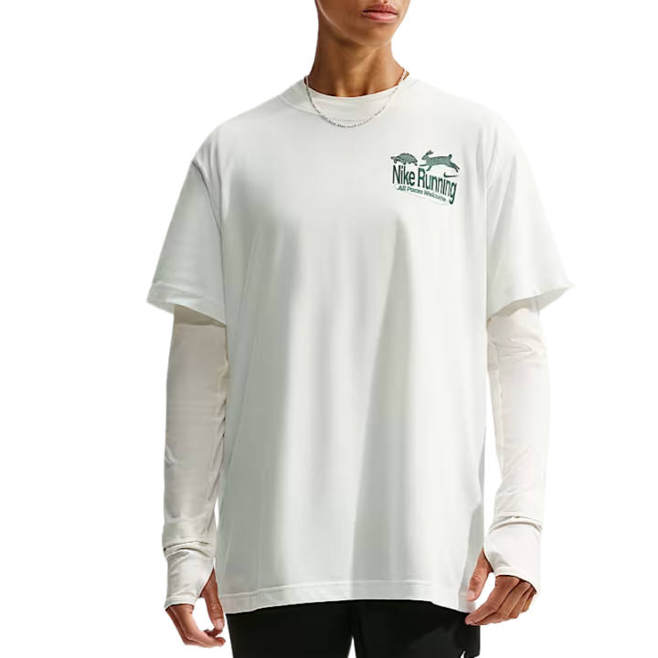 Nike Nike Running T Shirts Women's Sail White Crew Neck Moderate