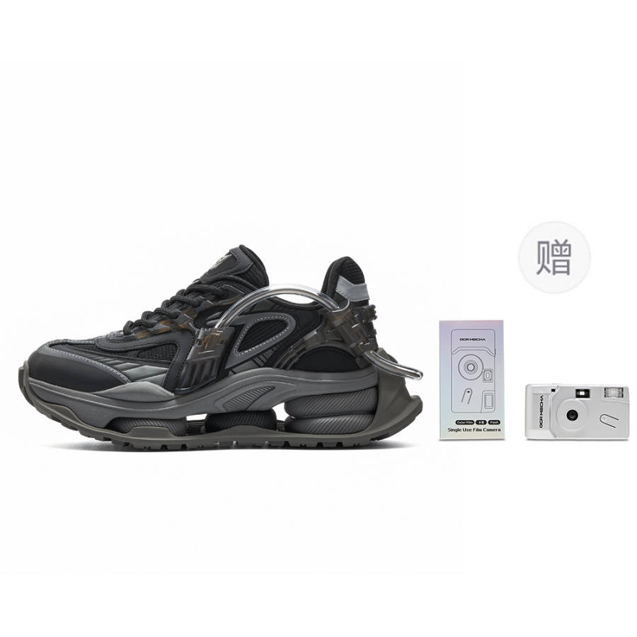 OGR R Line Voyager Rift Runner Low top Chunky Sneakers Unisex Black