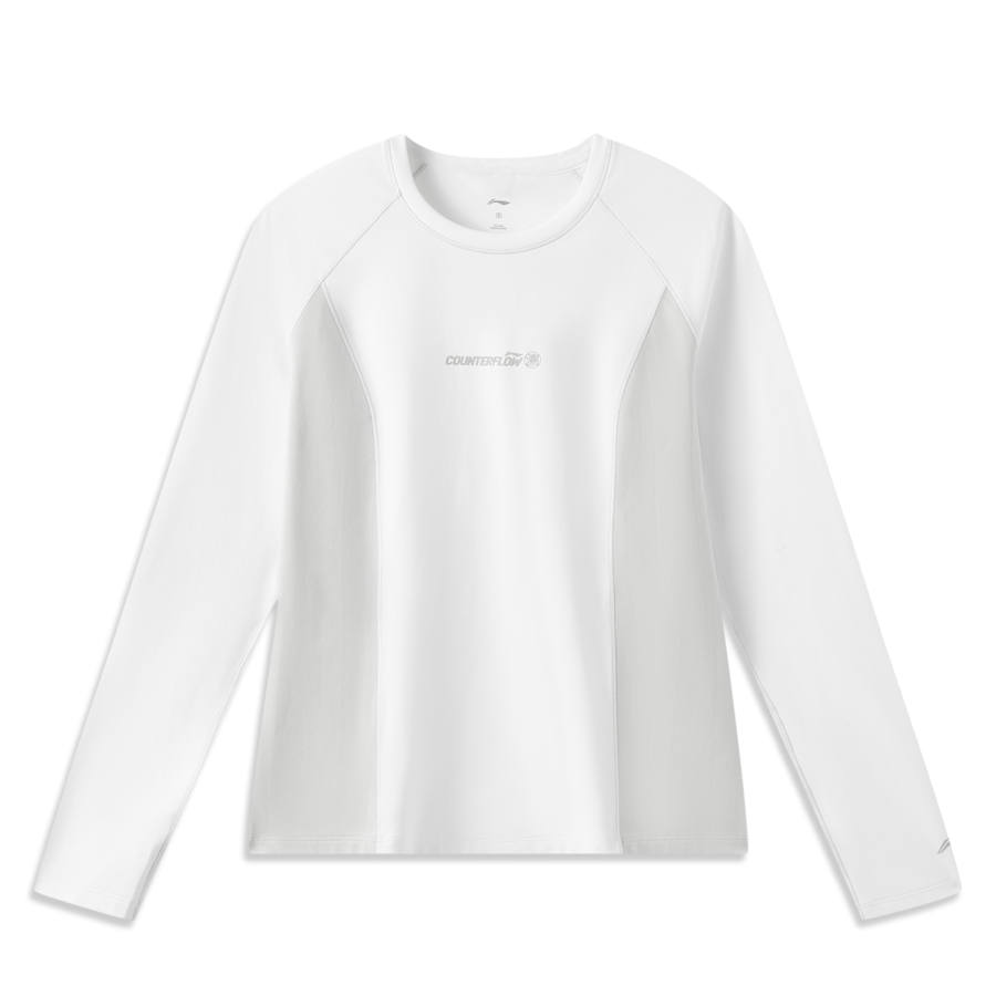 Li-Ning Li Ning Outdoor CF Tracing T Shirts Women's White Crew Neck Thin Straight Fit