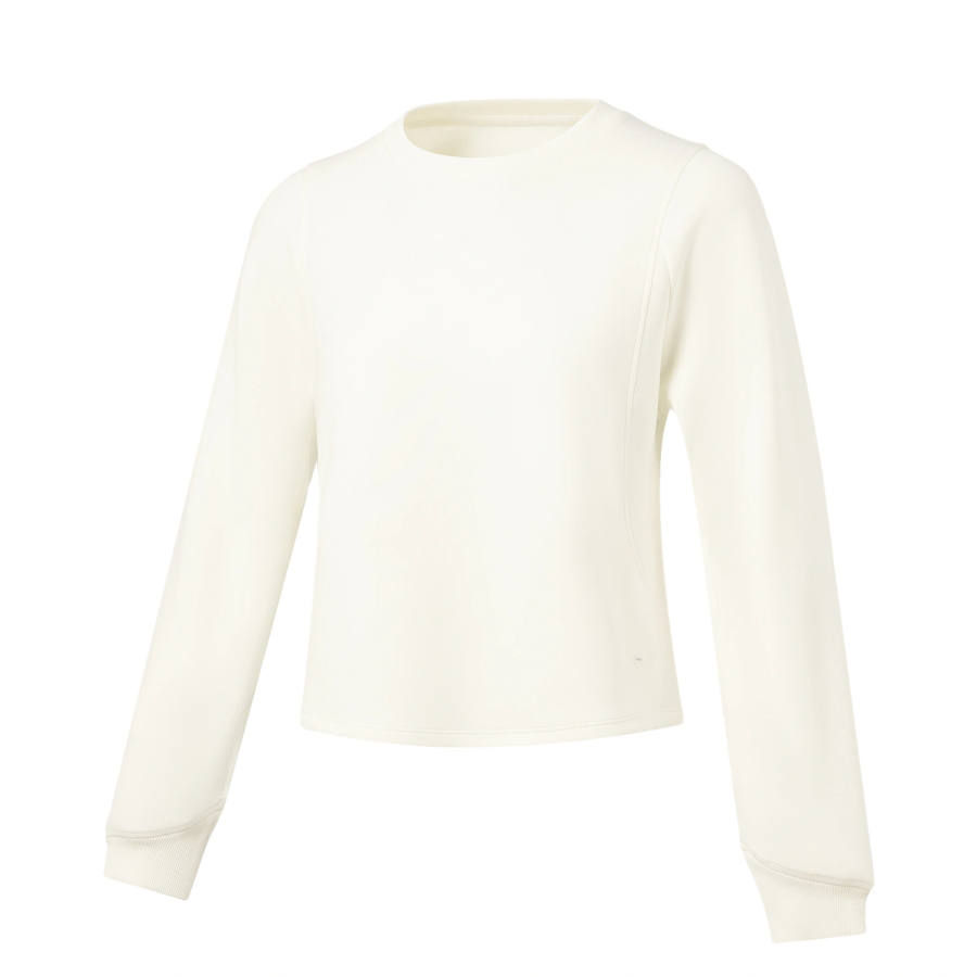 Li-Ning Li Ning Fitness Series Sweatshirts Women's Ivory Crew Neck Moderate