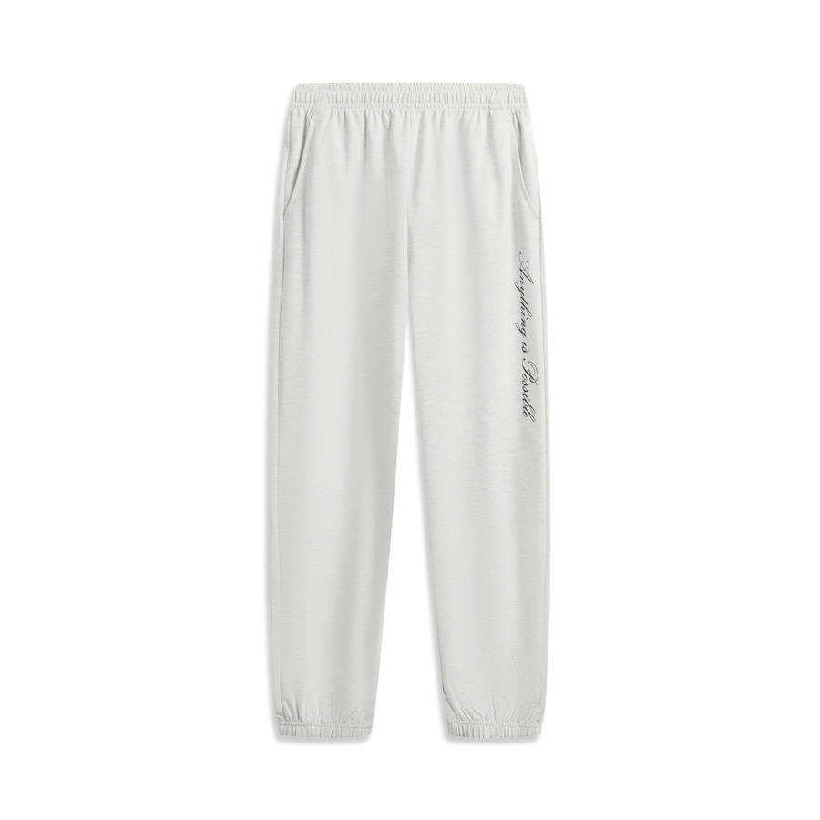 Li-Ning Li Ning Sports Life Collection Knitted Sweatpants Women's Heather Gray Light Heather Gray Moderate Cuffed Pants