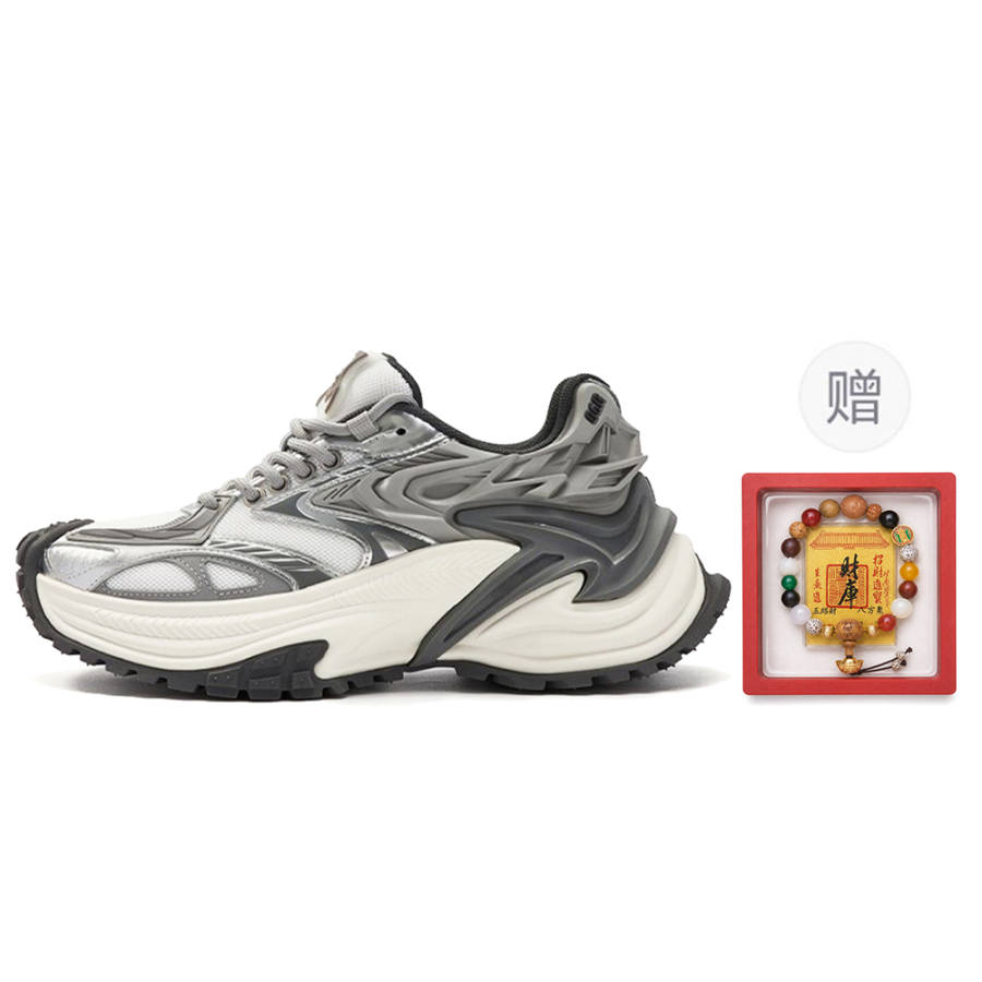 OGR Low top Running Shoes Unisex Silver Gray Premium Gray