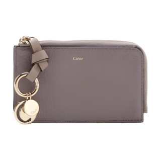Chloé Chloe Genuine Leather Card Holder Women's Gray