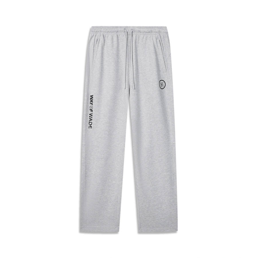 Li-Ning Li Ning Wade Knitted Sweatpants Men's Heather Gray Light Lime Moderate Straight Fit Pants