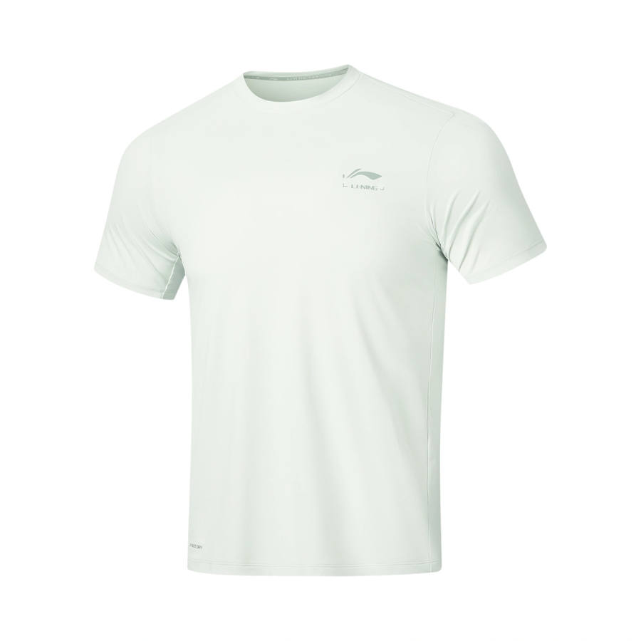Li-Ning Li Ning Fitness Series Quick Dry T Shirts Men's Light Asphalt Gray Crew Neck Moderate Straight Fit