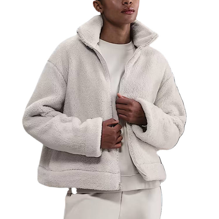 Nike Nike Sportswear Essentials Velvet Jackets Women's Light Bone/Sail White Stand Collar Moderate