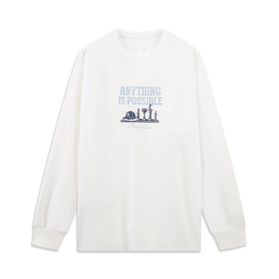 Li-Ning Li Ning Sports Life Collection T Shirts Men's White Crew Neck Moderate