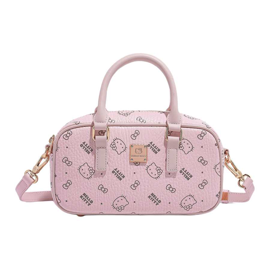 Sanrio Hello Kitty Pu Shoulder Bag, Crossbody Bag, Handbag Regular Women's Pink/Milk Tea/Brown