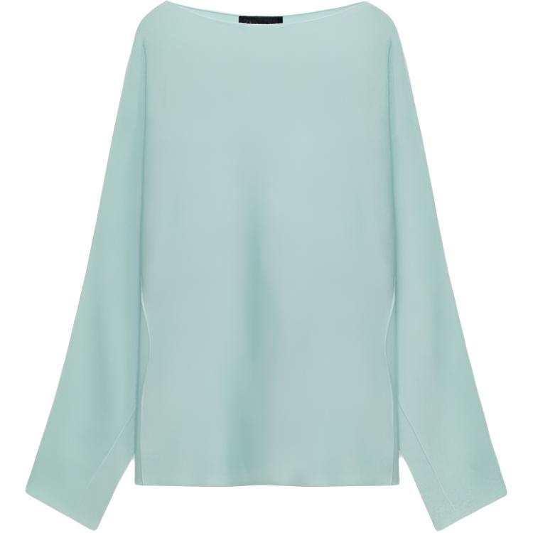 ZARA Knitwear Women's Washed Blue Boat Neck Moderate
