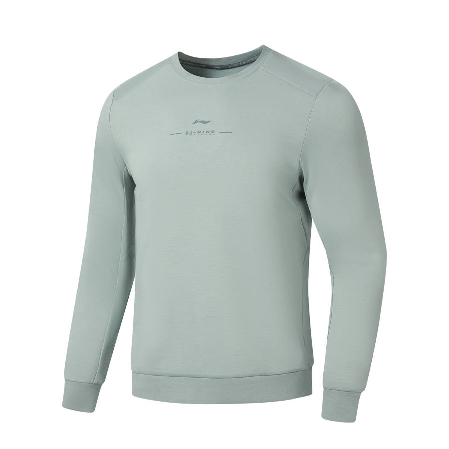 Li-Ning Li Ning Fitness Series Sweatshirts Men's Floating Stone Gray Crew Neck Moderate