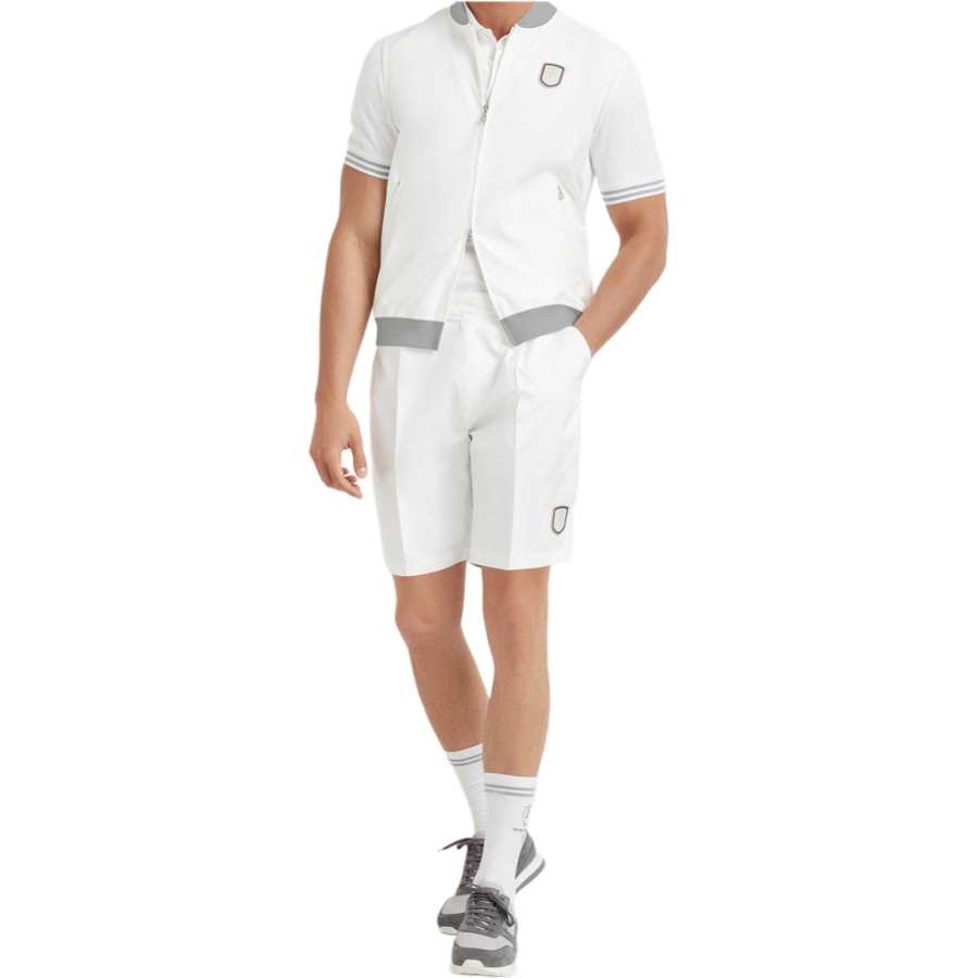 Brunello Cucinelli Tennis Badge Stripe Sweatshirt