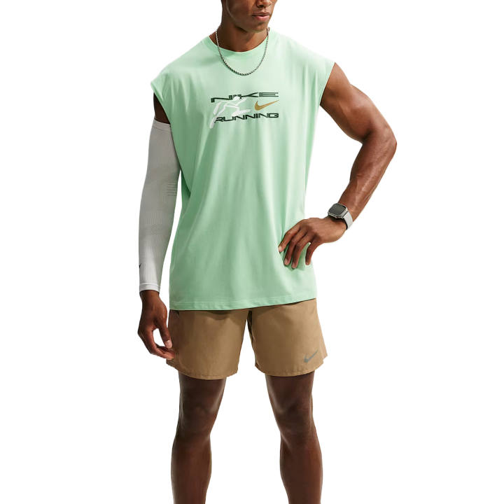 Nike Nike Running T Shirts Men's Cucumber Green Crew Neck Moderate