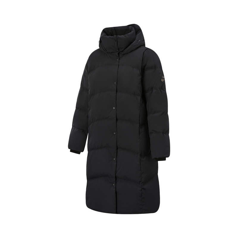 Li-Ning Li Ning Down Jackets Women's Black Hooded Non Detachable Thickened Straight Fit