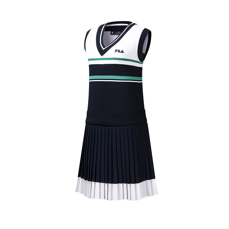 FILA Tennis Skirts Women's Smoke Blue Moderate Midi Dress
