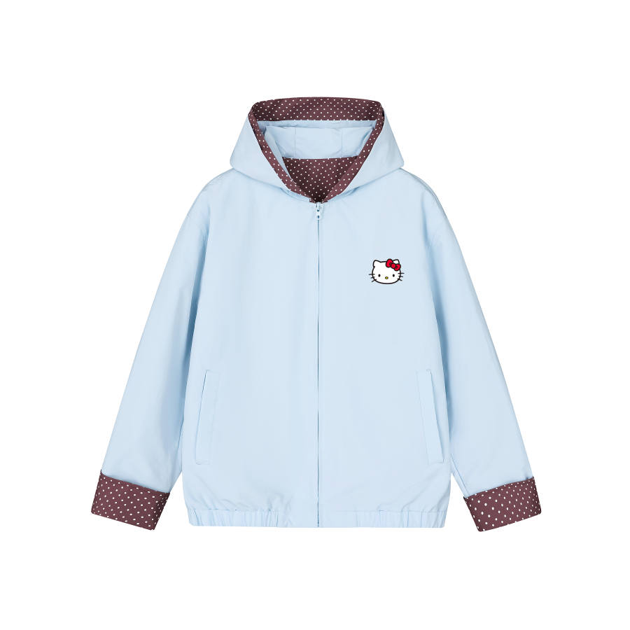 Sanrio X Hello Kitty Cinnamoroll Jackets Women's Hooded Non Detachable Moderate Straight Fit
