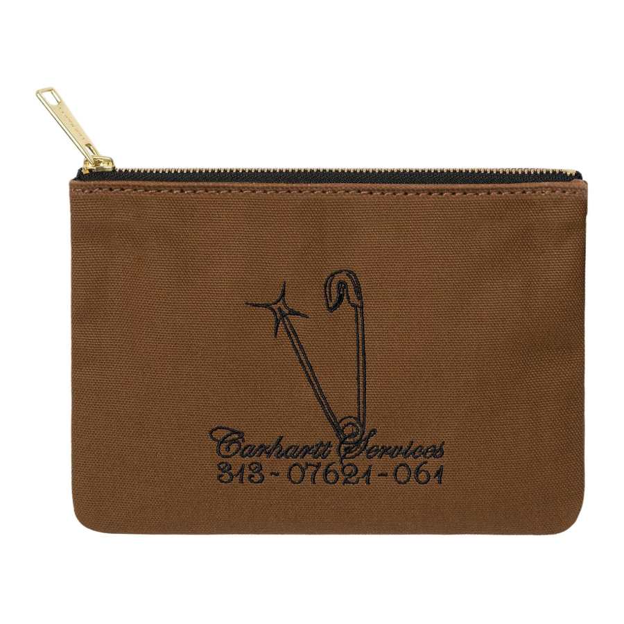 Carhartt WIP Canvas Coin Purse, Clutch Unisex Brown