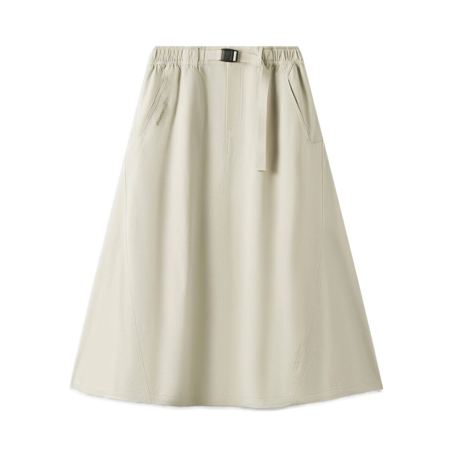 Li-Ning Li Ning Urban Outdoor Collection Casual Long Skirts Women's Coconut Khaki Moderate Long Skirt