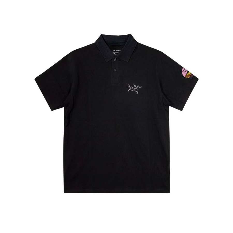 Arcteryx KRAGG T Shirts Unisex Black/Black Polo Collar Moderate
