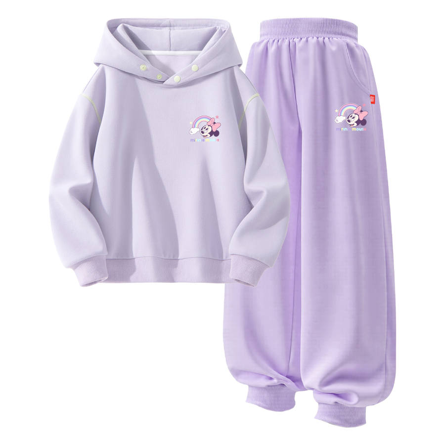 Disney Kids Casual Sportswear Hooded Non Detachable Moderate Stretch Breathable