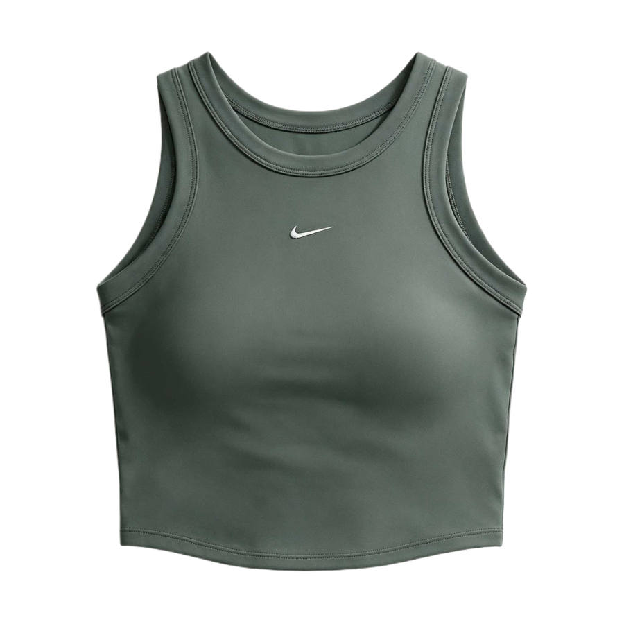 Nike Nike Dri Fit One Sleeveless Sports Shirts Women's Green Camouflage Crew Neck