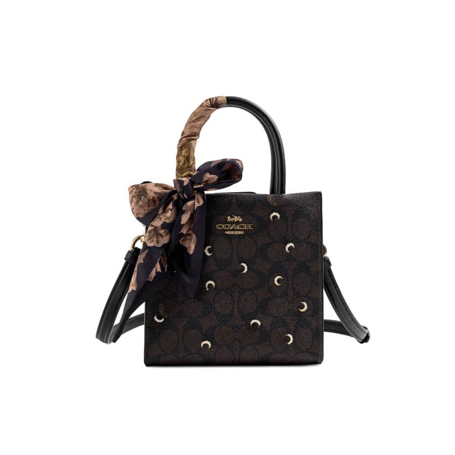 COACH COACH Cally Handbags Black & Brown Monogram