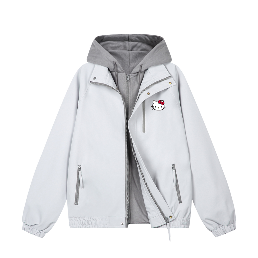 Sanrio Hello Kitty Jackets Unisex Hooded Non Detachable Moderate Straight Fit