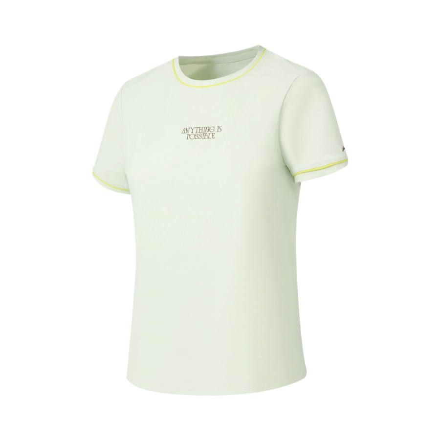 Li-Ning Li Ning Fitness Series T Shirts Women's Light Emerald Green Crew Neck Moderate