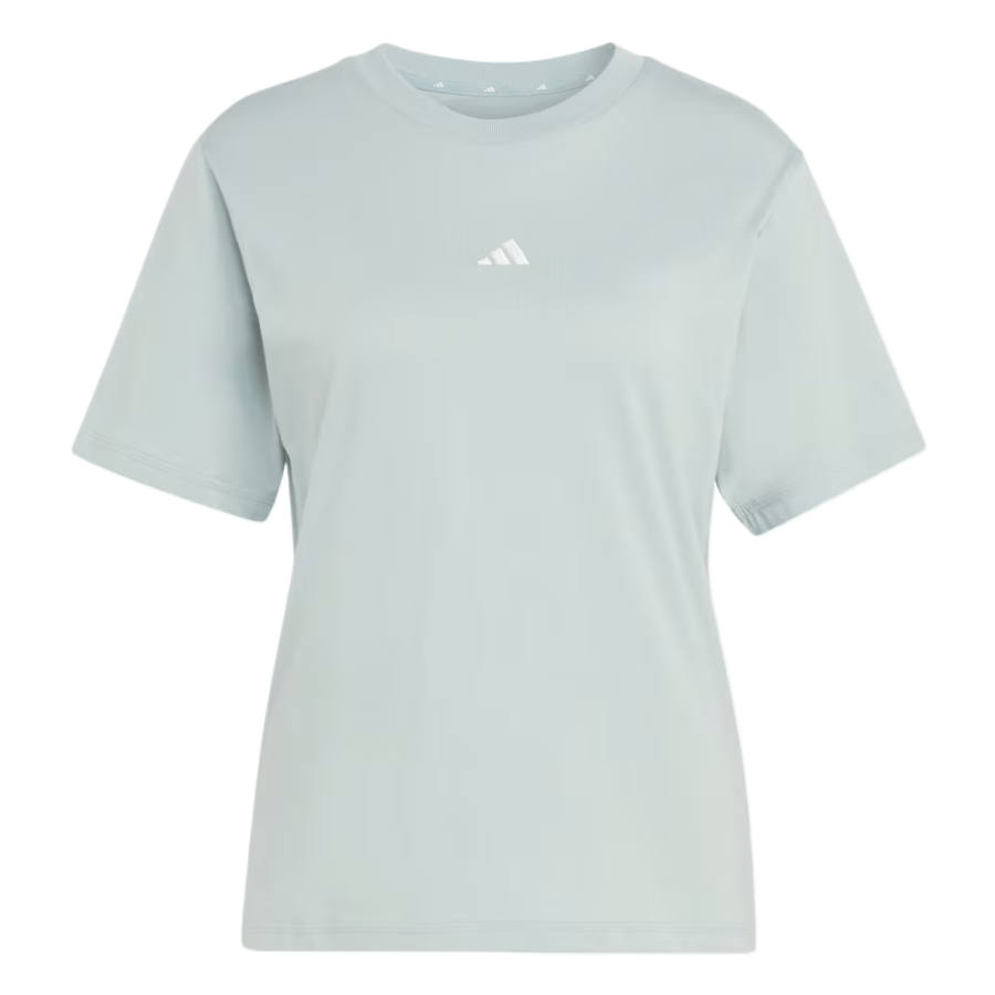 Adidas Adidas ESSENTIALS T Shirts Women's Magical Sage Green/White Crew Neck Moderate