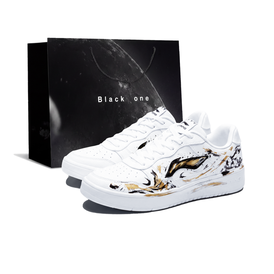 Li-Ning Li Ning Floating Boat Skateboard Shoes Unisex Low Top Gold, Black, White