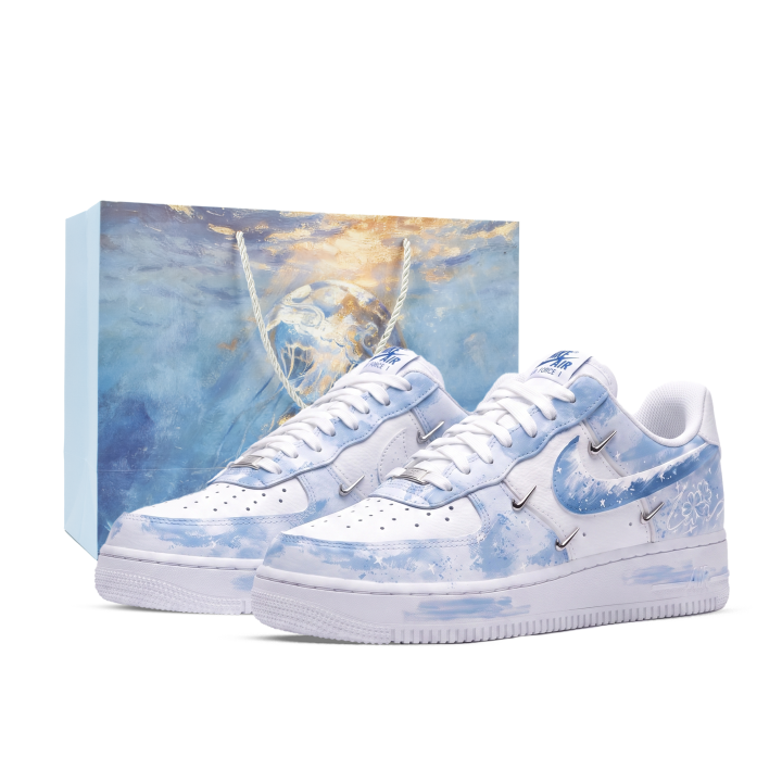 Nike Nike Air Force 107 Skateboard Shoes Unisex Low Top White/Blue