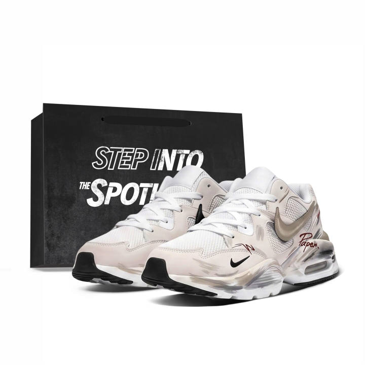Nike Nike Air Max Fusion Running Shoes Unisex Low Top White Brown Gray