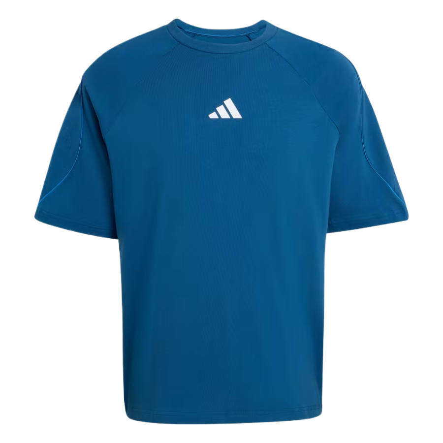 Adidas Adidas Sportswear T Shirts Men's Dark Gas Blue/Ray Blue/White Crew Neck Moderate