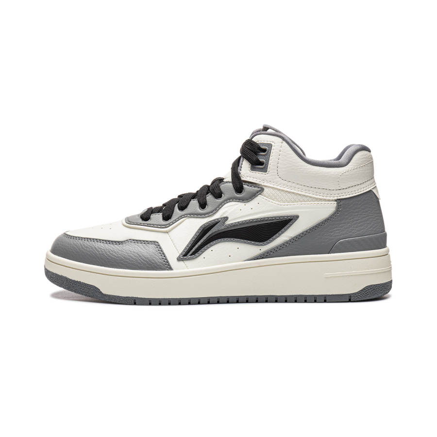 Li-Ning Li Ning Sports Life Collection Skateboard Shoes Men's High Top Ivory/Smoke Gray
