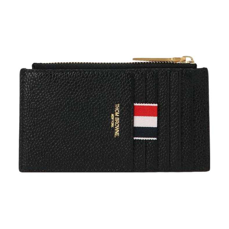 THOM BROWNE THOM BROWNE· Cow Leather Wallet, Card Holder Men's Black