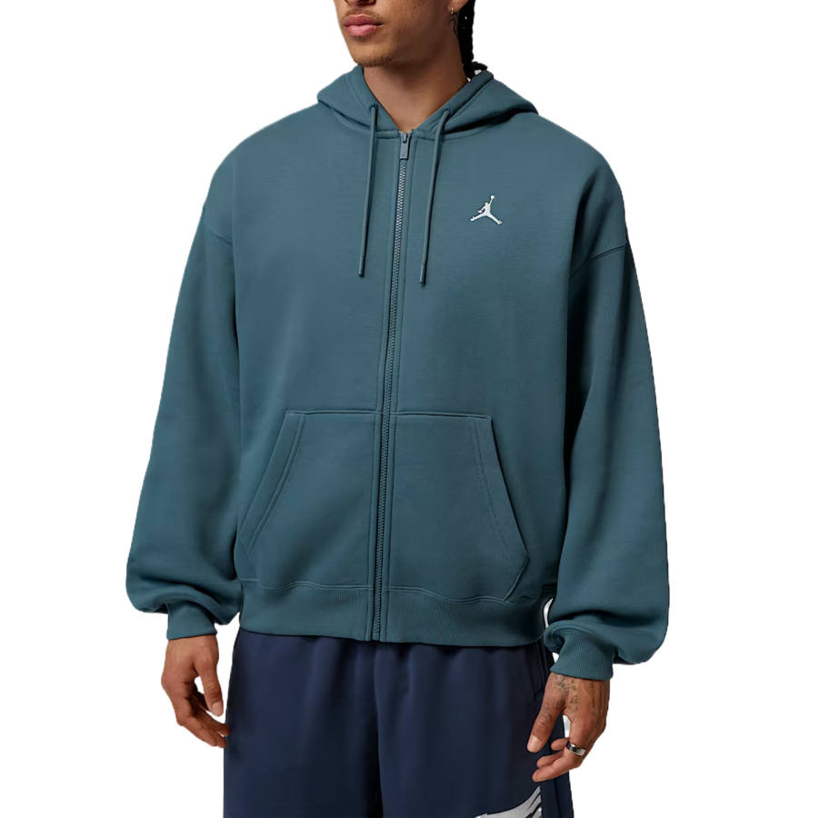 Jordan Jordan Brooklyn Fleece Sweatshirts Men's Gray Green/White Hooded Non Detachable Moderate