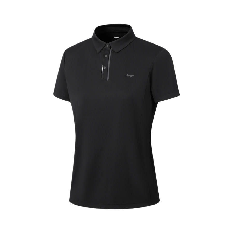 Li-Ning Li Ning Fitness Series Polo Shirts Women's Black Polo Collar Moderate