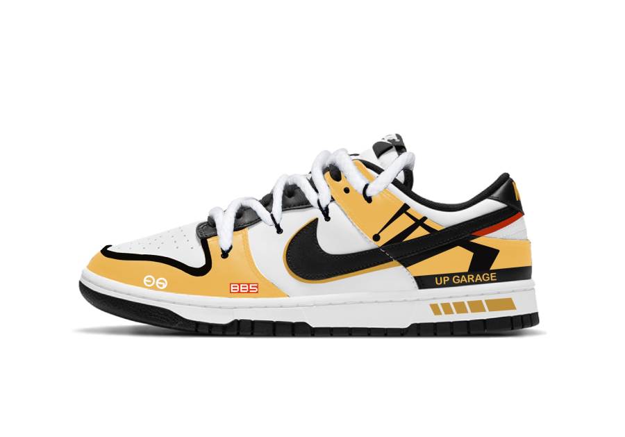 Nike Nike Skateboard Shoes Men's Low Top Yellow & White & Black Color Block