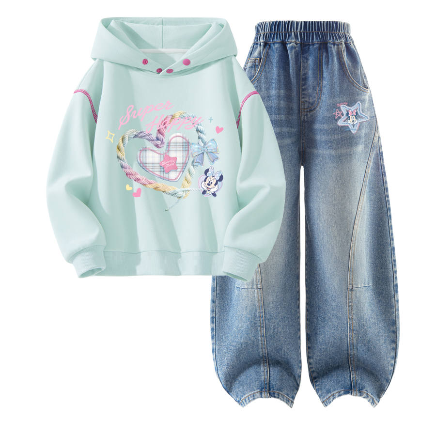 Disney Kids Casual Sportswear Hooded Non Detachable Moderate Stretch Breathable