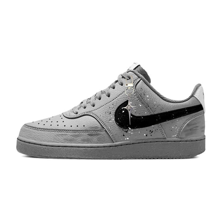 Nike Nike Court Vision Skateboard Shoes Men's Low Top Gray Black White Color Block