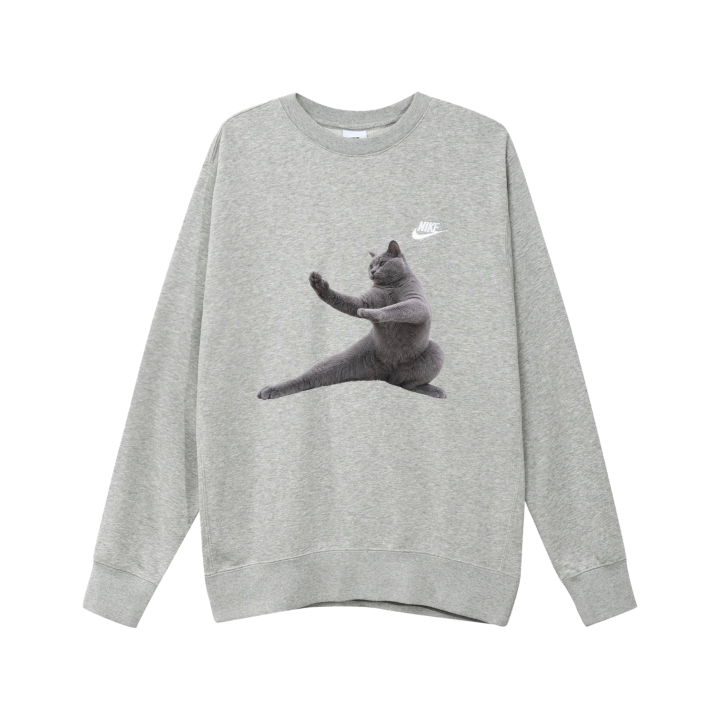 Nike Nike Sportswear Club Sweatshirts Unisex Light Gray Crew Neck Moderate