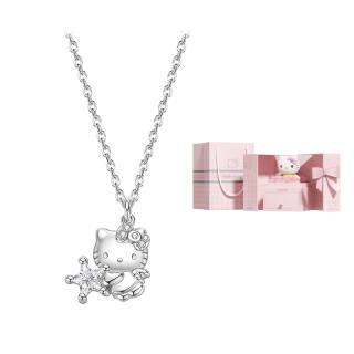 TIDECOLOR Hello Kitty 925 Sterling Silver Sterling Silver Necklace Women's